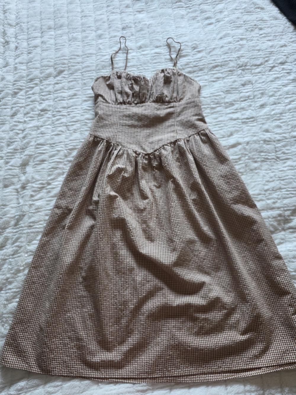 a new day Brown Gingham Spaghetti Strap Sundress